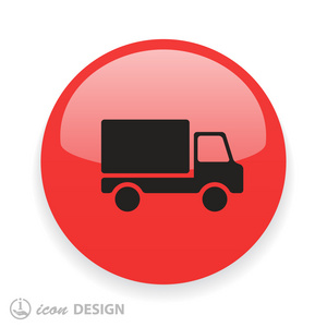 象形文的卡车平面设计图标