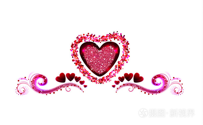 明亮的心节日矢量帧