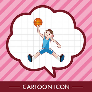 篮球运动员卡通元素矢量 eps 图标元素