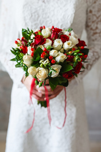 新娘花束的玫瑰