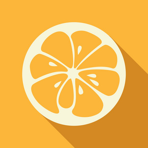 橙色时尚图标。 多汁水果标志