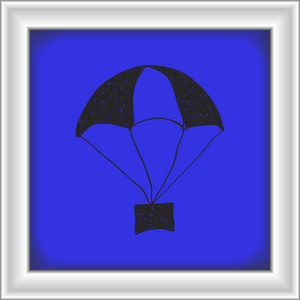 简便的涂鸦的降落伞图片