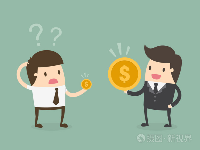 工资变化卡通插图