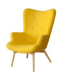 孤立的黄色现代椅子