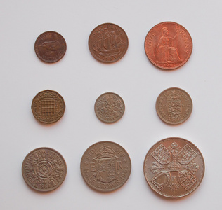 十进制前GBP硬币全系列在英国流通到1971年