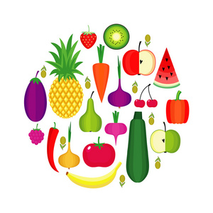健康的水果和蔬菜