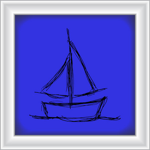 一艘船与帆的插图