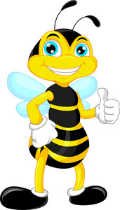 蜜蜂卡通拇指向上