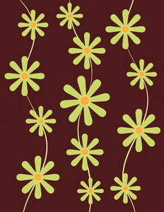 绿色花卉图案