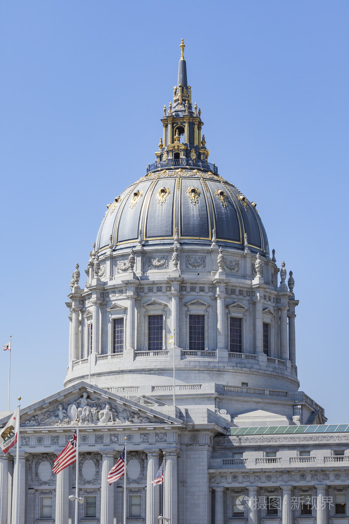 san francisco 市政厅是巴黎美术学院建筑和位于我