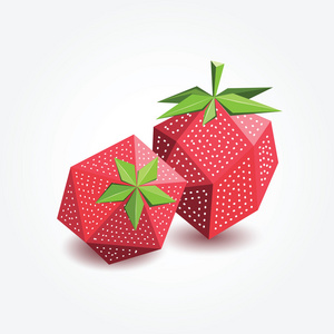 多边形草莓，矢量图
