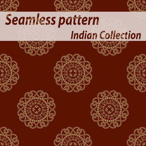 无缝装饰背景 无缝的种族背景。背景中的民族风格 印度的首饰 民族风格的圆形背景