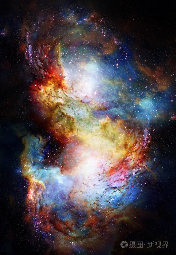 星云宇宙空间和星星蓝色宇宙的抽象背景这幅图像由美国国家航空航天局