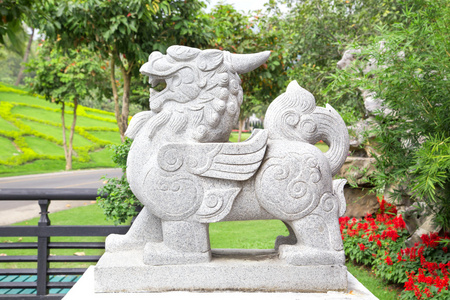 在中国文化中的雕像中国狮子花园监护人阵线
