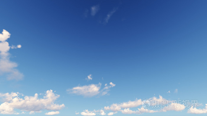 多云的蓝色天空抽象背景3d图