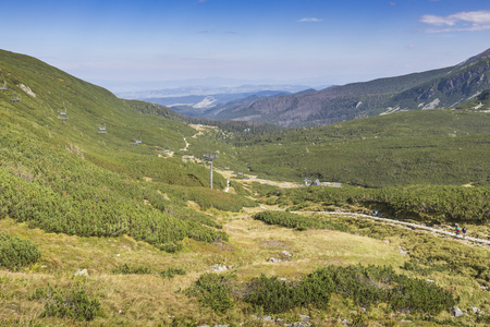 从徒步越过 tatra 山脉的景色。波兰。欧洲