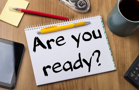 准备好了吗文本笔记本垫插画