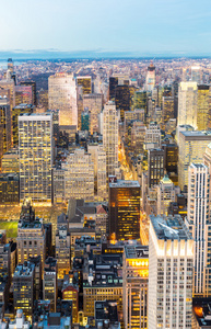 纽约城市天际线的鸟瞰图