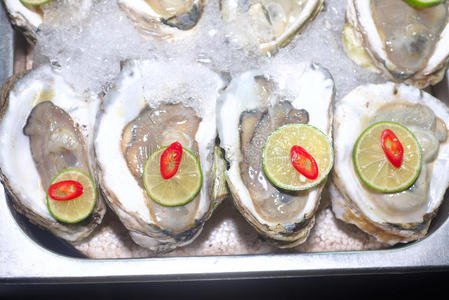 美食家 美味的 餐厅 开的 海鲜 牡蛎 开胃菜 惠特 市场