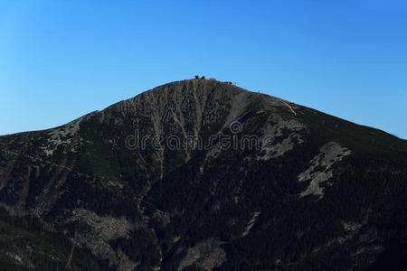 巨大的山脉，捷克Krkonose，PecpodSnezkou，捷克共和国北部