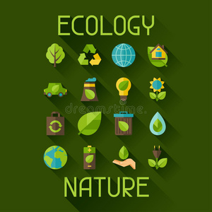 生态环境和污染图标集。
