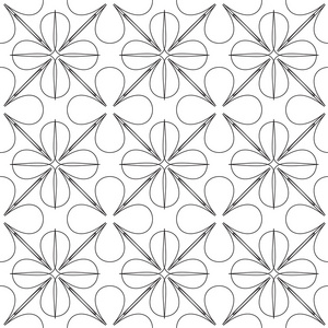 复杂的几何图案。细线的无缝模式。黑色和白色单色装饰