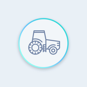 拖拉机行图标 农用 农机圆时尚图标，矢量图