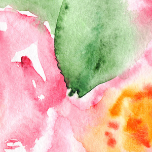 水彩粉红色绿色花卉纹理图案背景