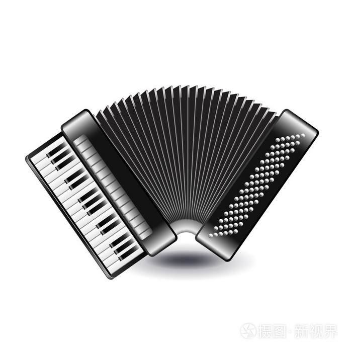 手风琴上白色矢量孤立