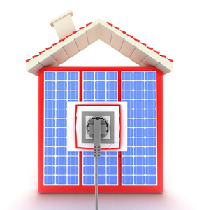 太阳能电池板在房子里