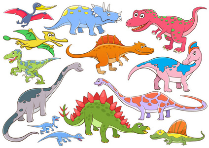 可爱恐龙卡通的插图
