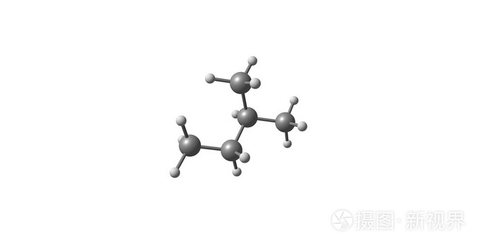 异戊烷分子结构上白色孤立