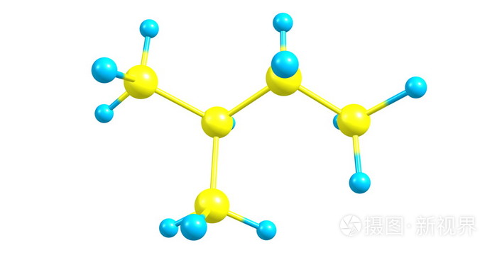 异戊烷分子结构上白色孤立