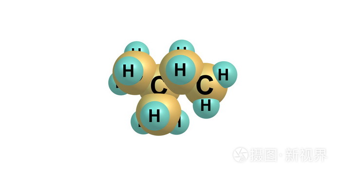 异戊烷分子结构上白色孤立