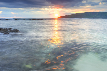 海滩日出背景