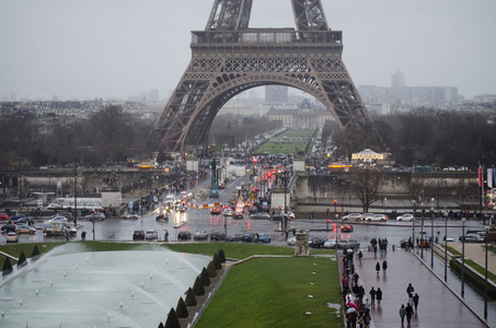 巴黎埃菲尔铁塔下的视图