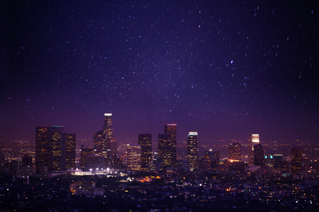 洛杉矶的夜景景观
