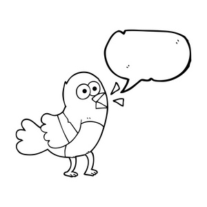 演讲泡沫卡通鸟