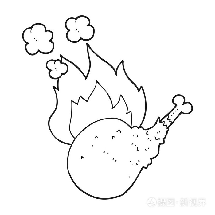 黑色和白色卡通熟肉