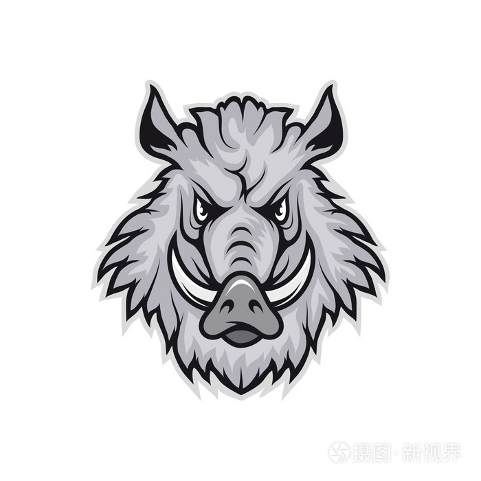 激进的野猪头标志