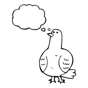思想泡沫卡通鸟