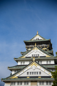 大阪城堡与蓝蓝的天空