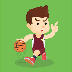 男孩玩篮球