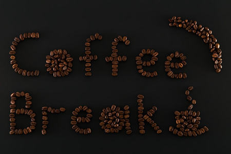 喝咖啡休息时间单词包括咖啡豆图片