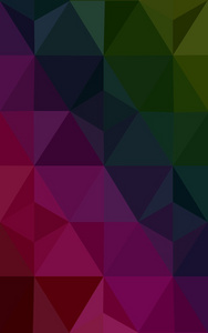 多色黑粉红色 绿色多边形设计模式，三角形和梯度的折纸样式组成的