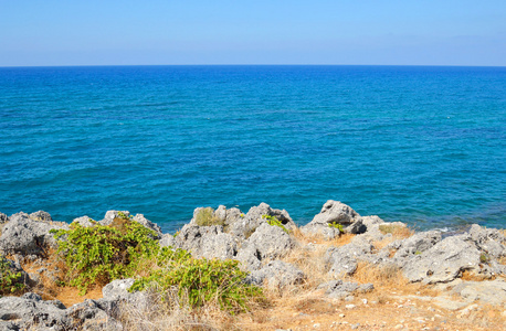 岩石在爱琴海海岸