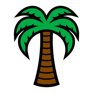热带棕榈树矢量图标