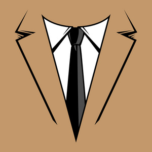业务正式西装与领带装矢量图标图片