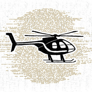 手绘质感的图标与直升机矢量图