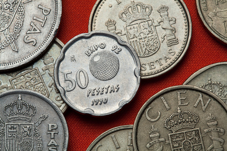 西班牙的硬币。塞维利亚世博会 92